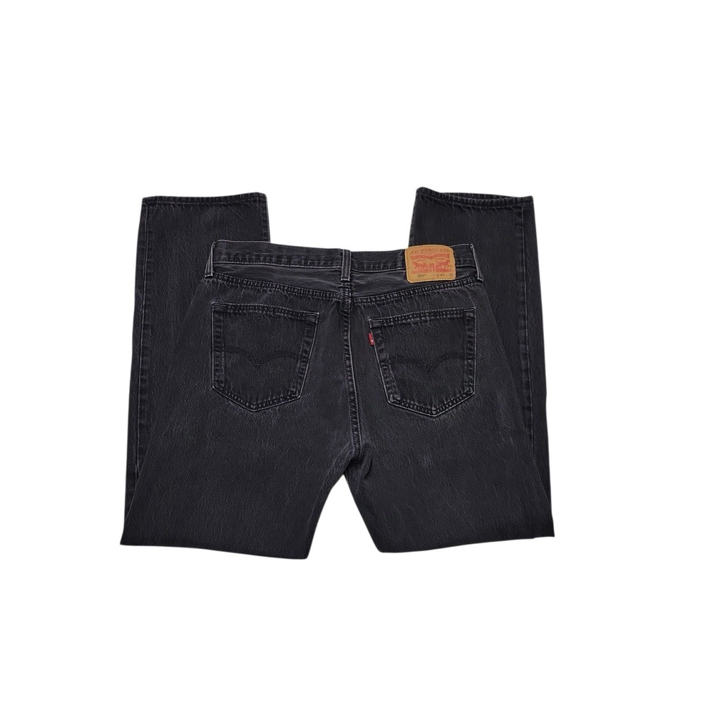 Levis 501 Jeans Mens 34X32 Dark Black Straight Denim Casual Cotton